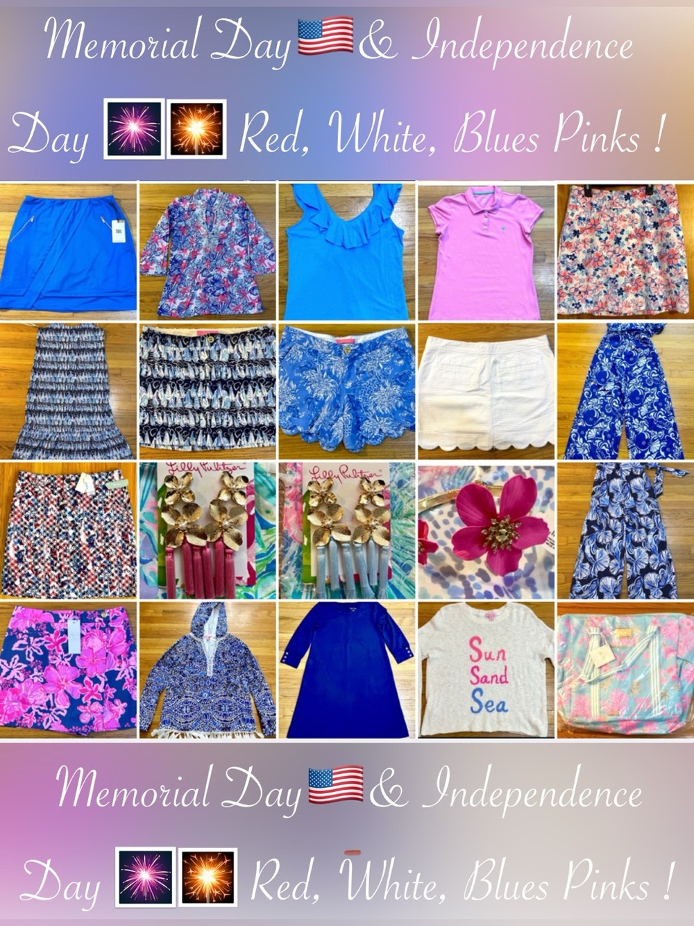 Lilly Pulitzer Memorial Day, Independence Day Ready! Red, White, Blue, Pinks!